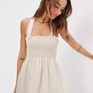 NWT American Eagle Smocked Cross-Back Mini Dress size S